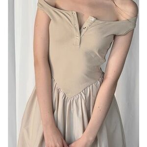 Elegant Sporty-Chic Lightweight Summer Beige Maxi Dress